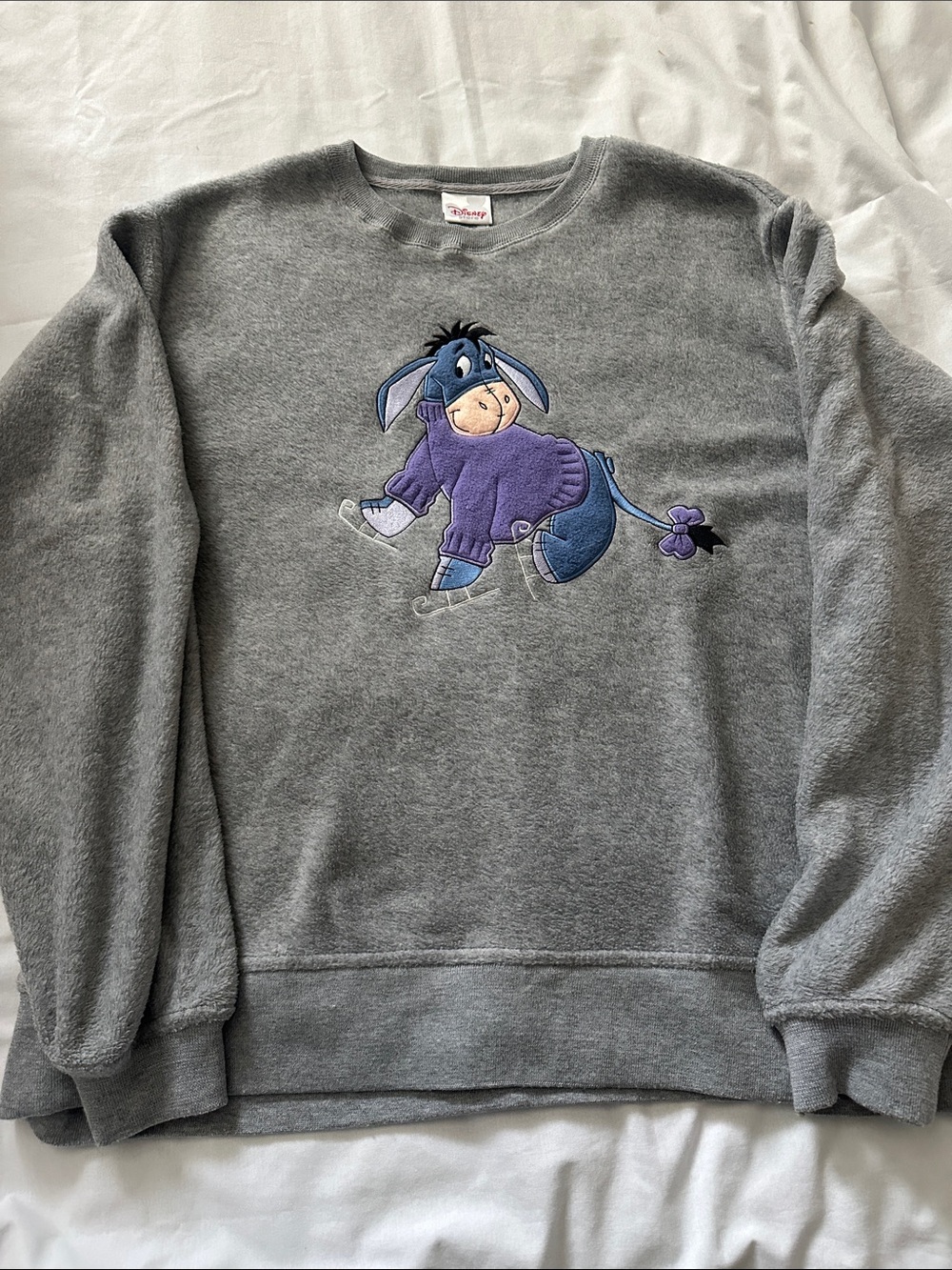 Disney Store Eeyore on ice skates adult Gray Sweatshirt